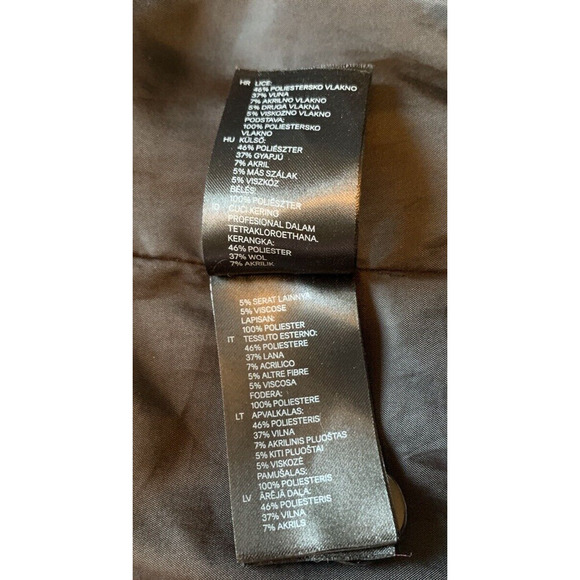 H&M Divided Jacket Womens Size 2 Black Wool Blend Overcoat Long Modern Peacoat - Picture 12 of 16